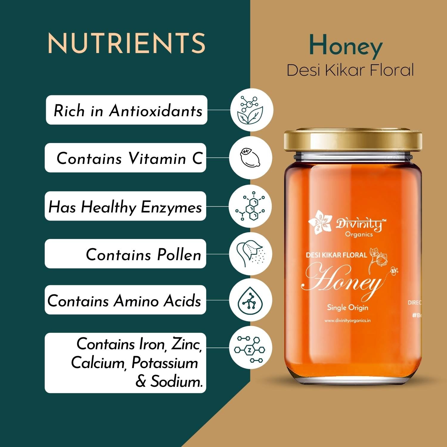 Divinity Organics Desi Kikar (Babool) Honey Nutrients