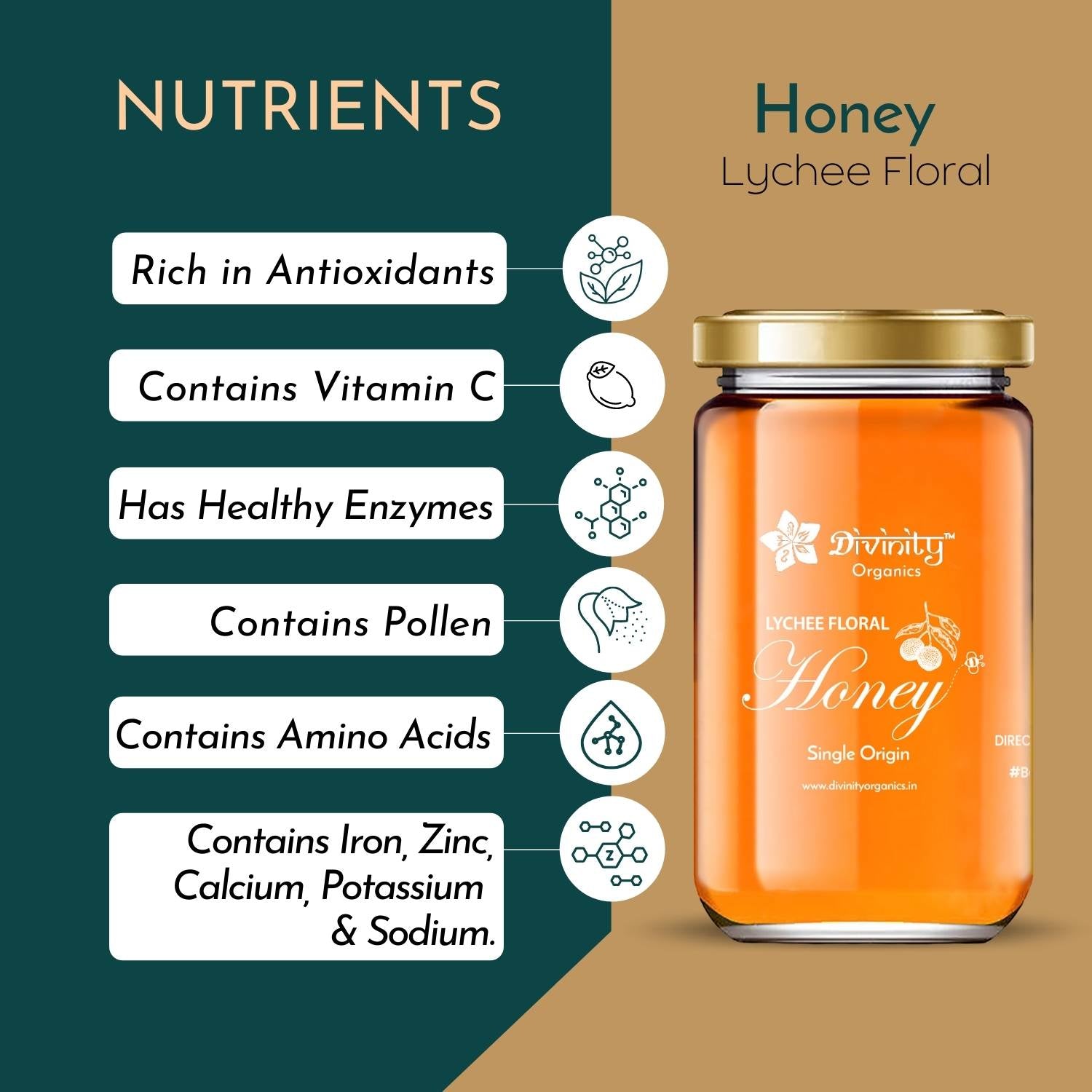 Divinity Organics Lychee Floral Honey Nutrients