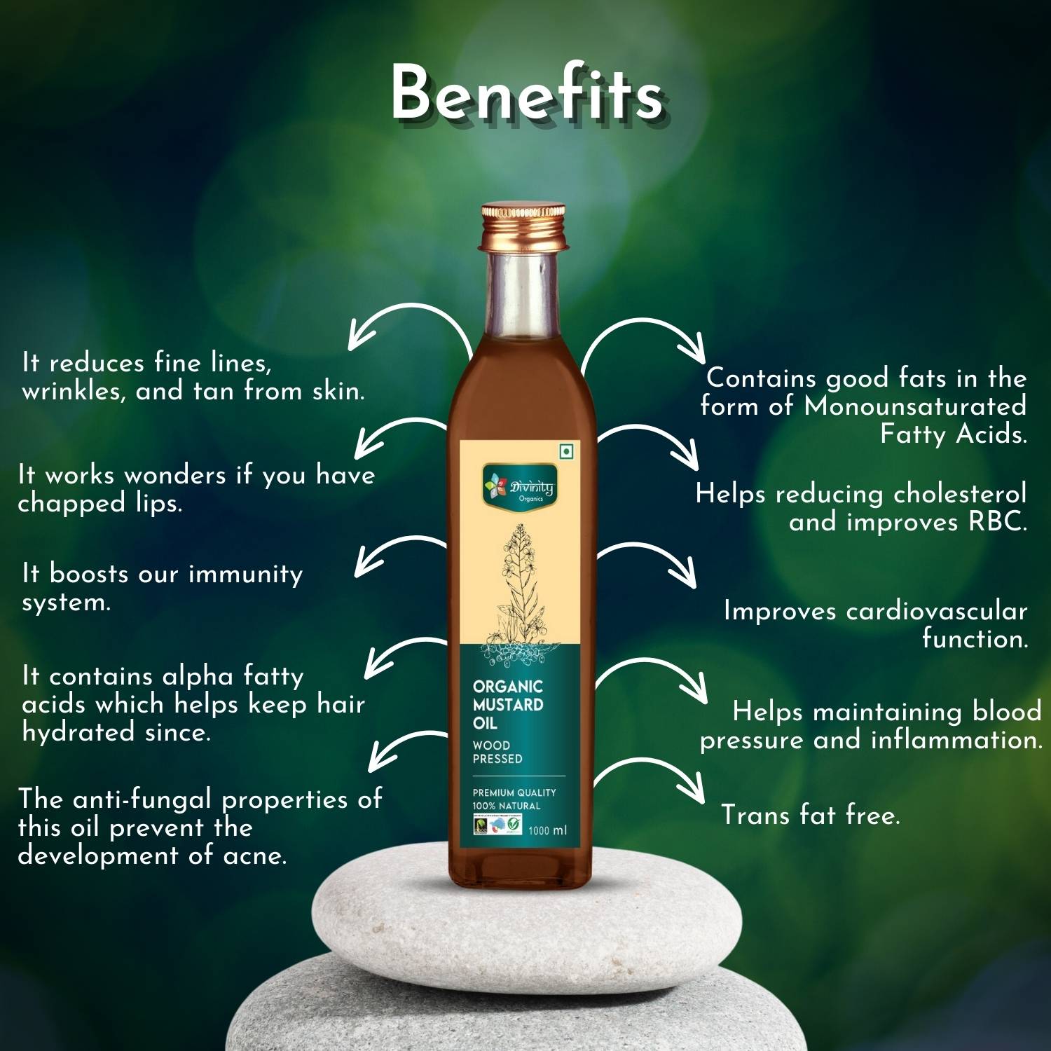 Divinity Organics - Organic Mustard Oil Wood Pressed Benefits