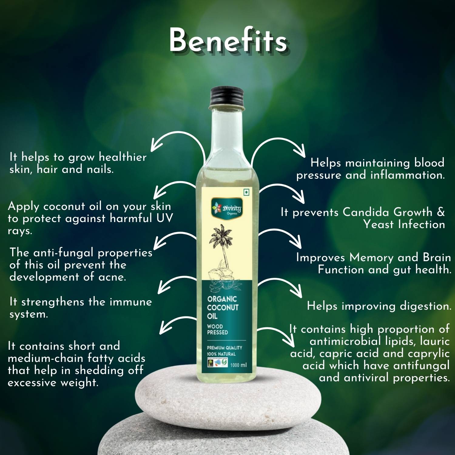 Divinity Organics - Organic Coconut Oil Wood Pressed Benefits