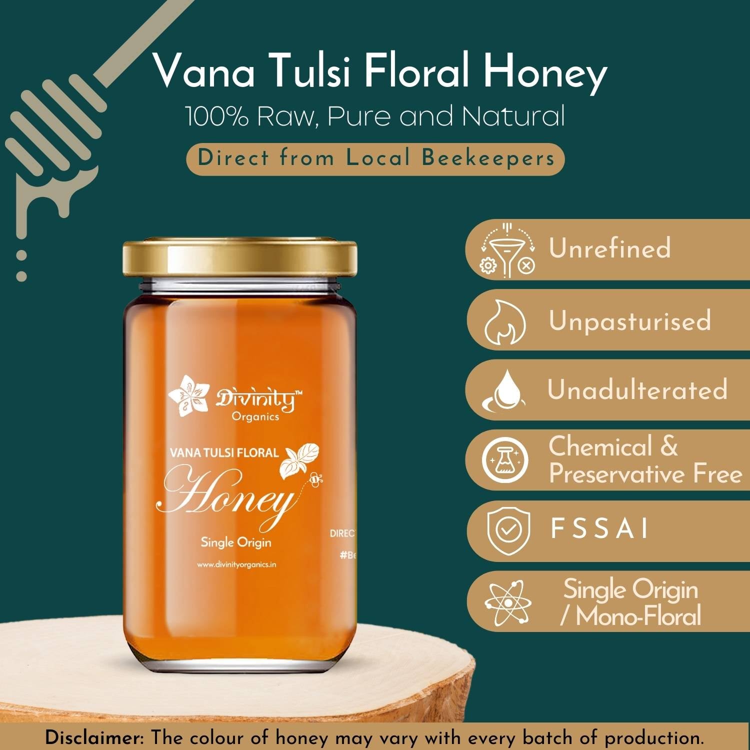Divinity Organics - Vana Tulsi Floral Honey  Purity