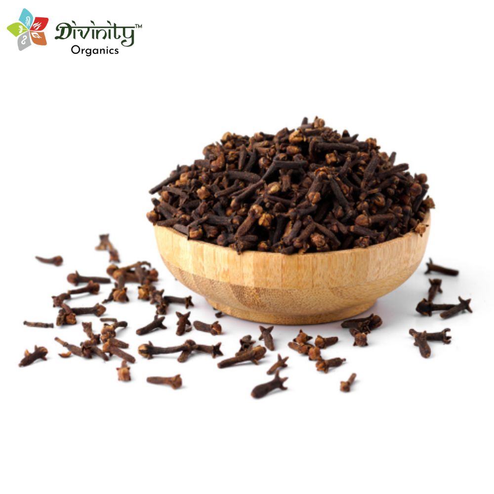 Divinity Organics Cloves -A spice commonly used in Indian cooking, cloves are known to have a strong taste and a sweet aroma. It enhances the flavours of a dish greatly and is also a nutrition-rich spice. You will find vitamins, minerals, fiber and a whole of goodness by using this spice in your everyday cooking. It can also offer antioxidants and anti-bacterial qualities, keeping you fit and healthy.