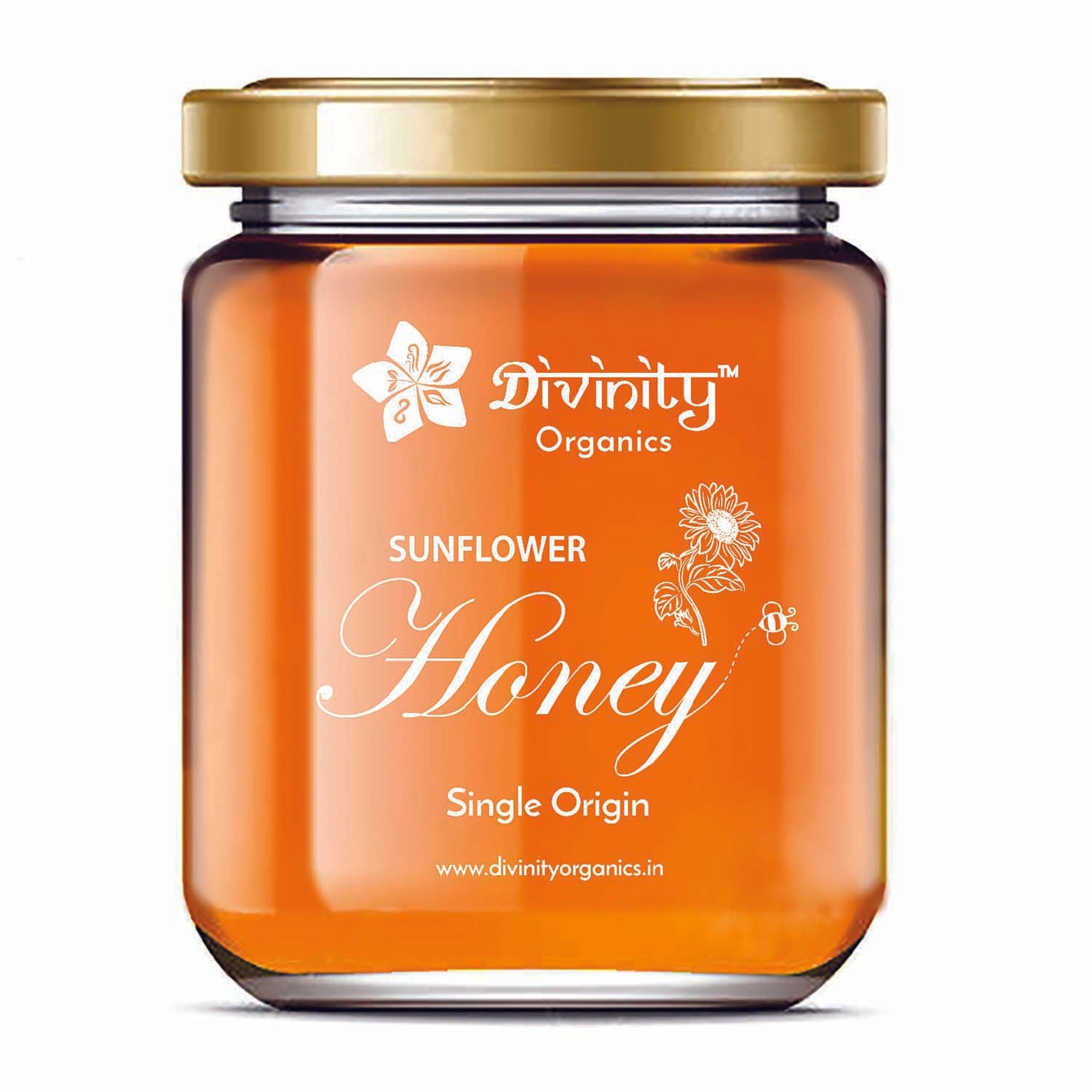 Divinity Organics - Sunflower Honey -Made from the nectar of sunflowers, sunflower honey is high in natural glucose. Much like the colour of this flower is a delight to the eyes, the honey is also delightful, an instant hit of energy. Harvested from the gorgeous sunflower fields in Nagpur, Maharashtra, this mild flavoured honey is the perfect sweetner